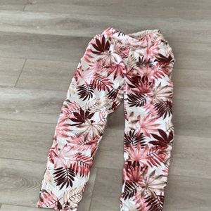 Floral slip on pants, size Medium